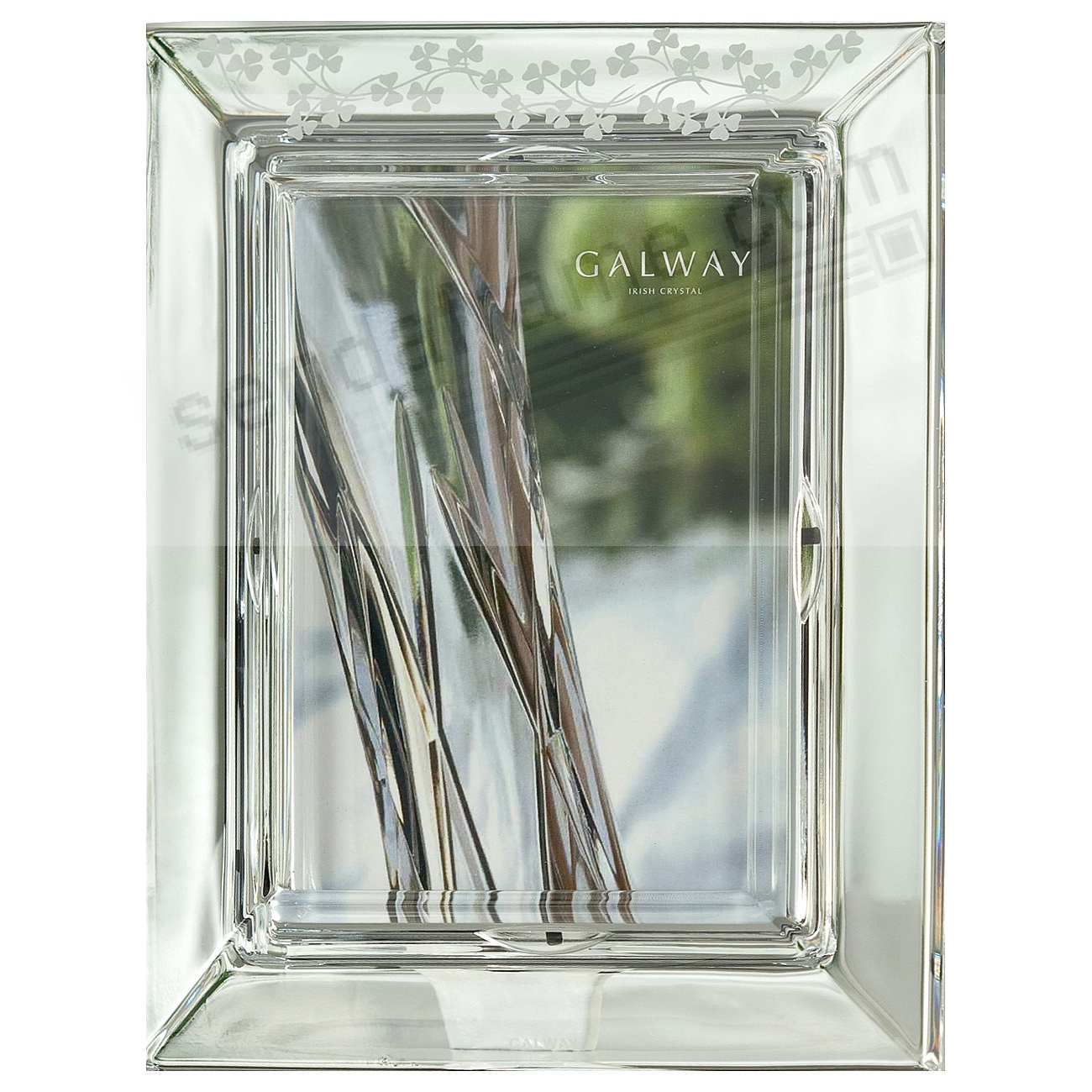 SHAMROCK Crystal frame by Galway® for Belleek® of Ireland Picture